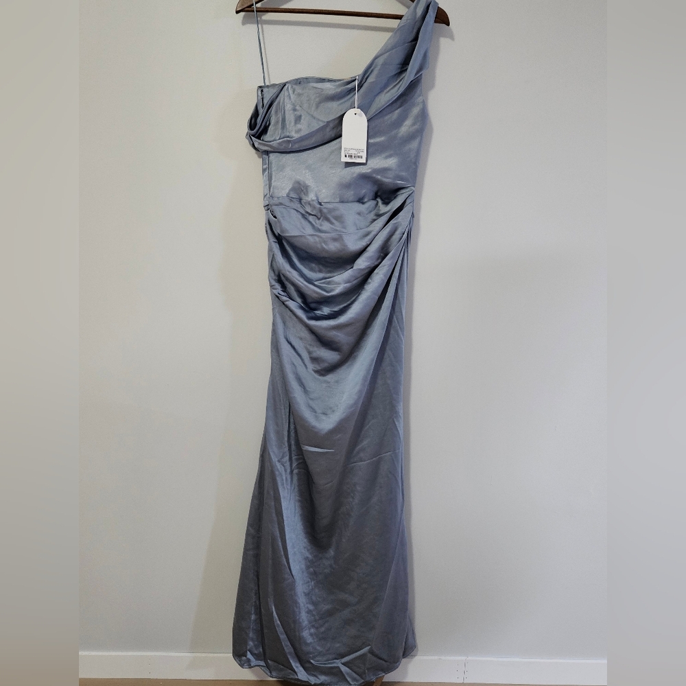 Meshki Light Blue One-Shoulder Maxi Dress - Picture 4 of 9